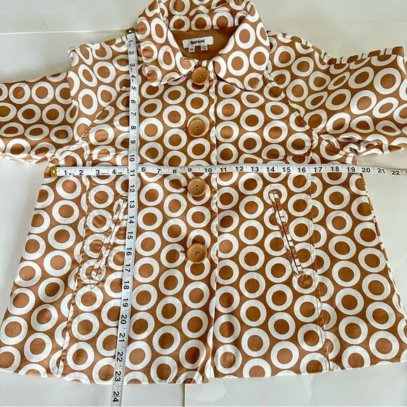 Vintage Parisian  Bull’s Eye 3/4 Brown Retro Light Jacket Medium
