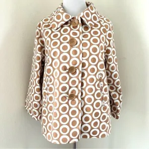 Vintage Parisian  Bull’s Eye 3/4 Brown Retro Light Jacket Medium