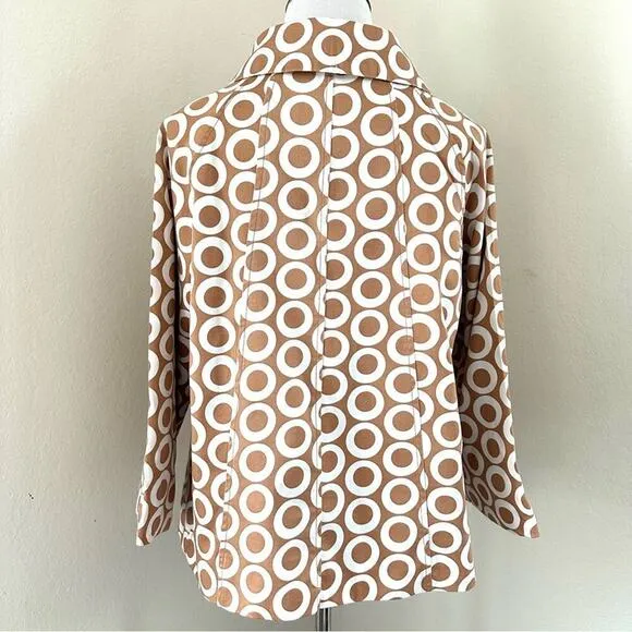 Vintage Parisian  Bull’s Eye 3/4 Brown Retro Light Jacket Medium