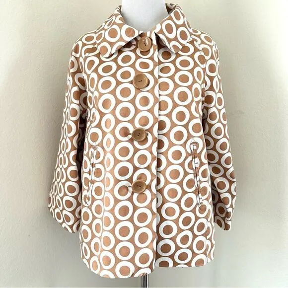 Vintage Parisian  Bull’s Eye 3/4 Brown Retro Light Jacket Medium