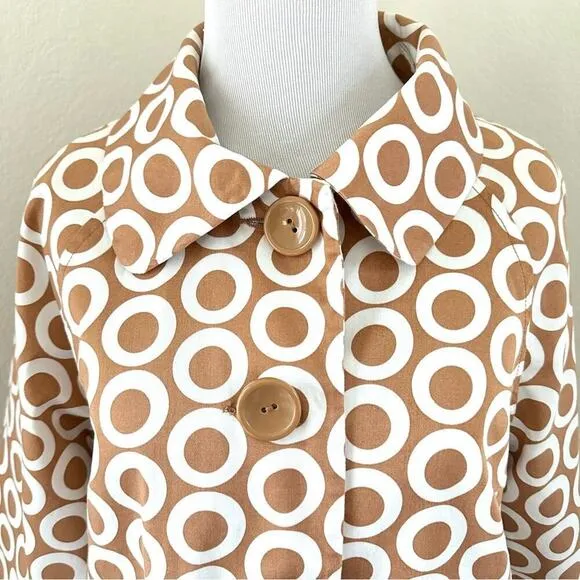 Vintage Parisian  Bull’s Eye 3/4 Brown Retro Light Jacket Medium