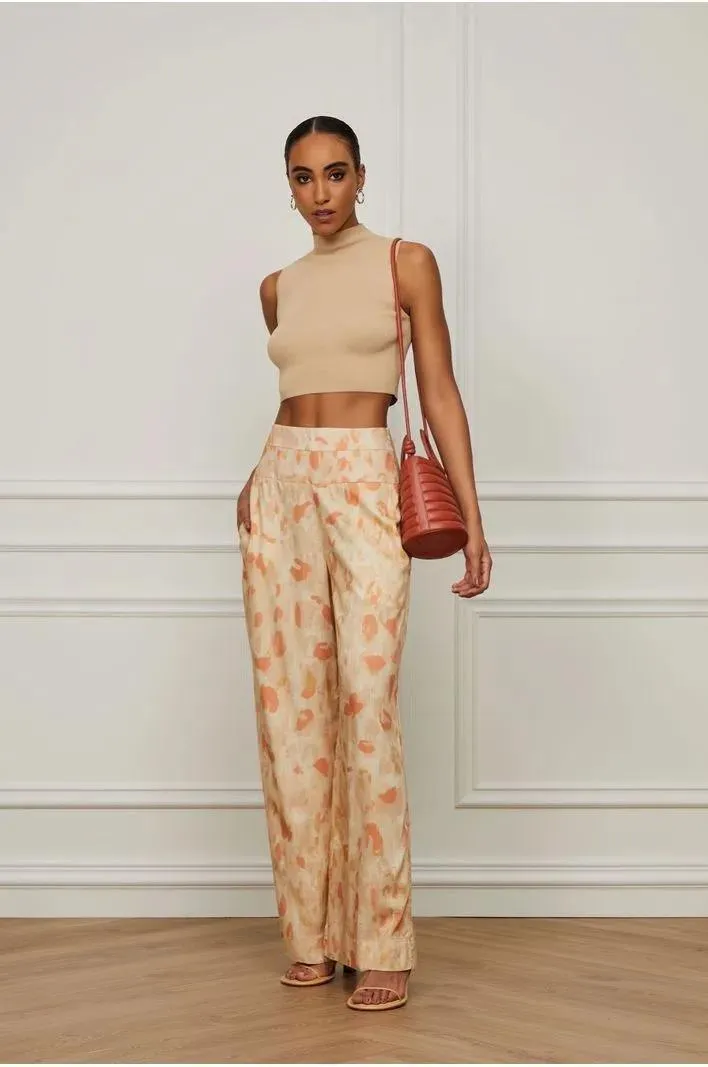 Viscose Pantalone Pants With Cotton Flap
