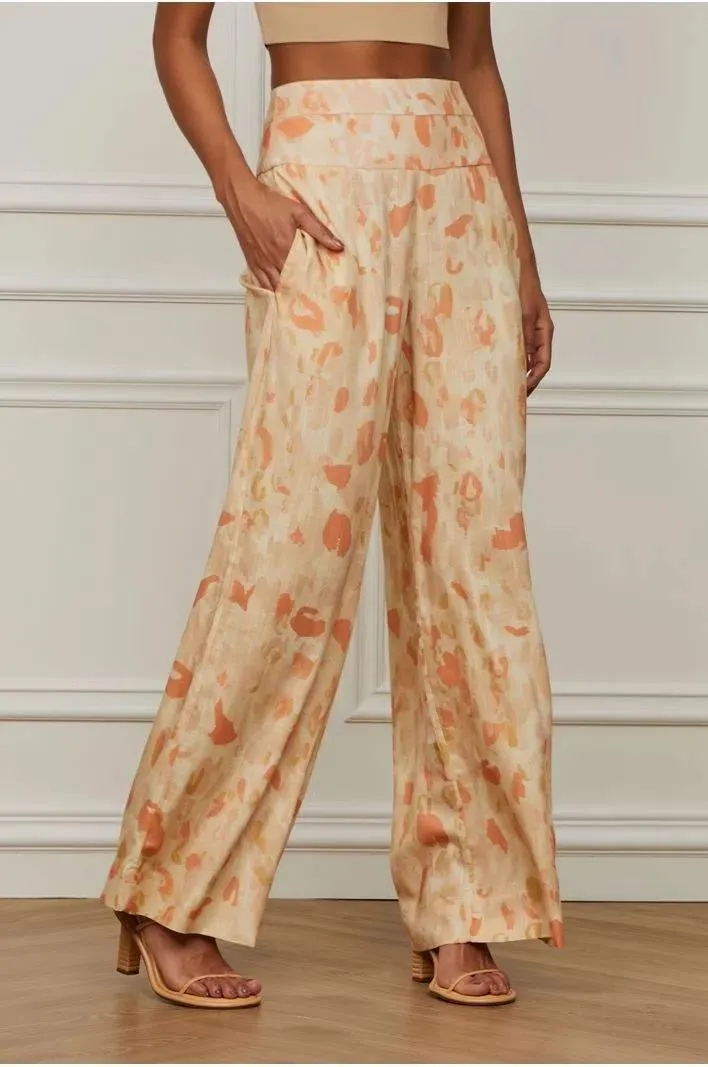 Viscose Pantalone Pants With Cotton Flap
