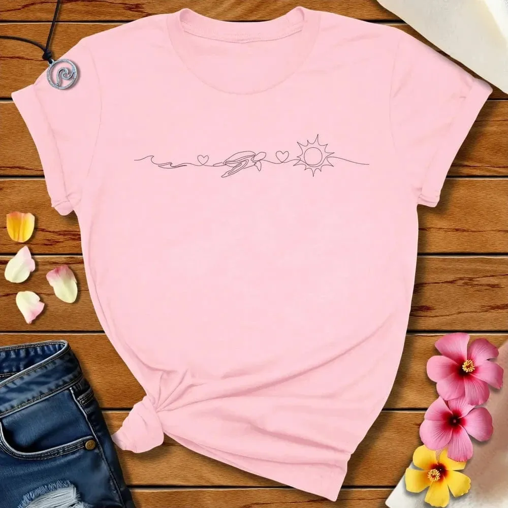 Wave Turtle Sun Line Tee