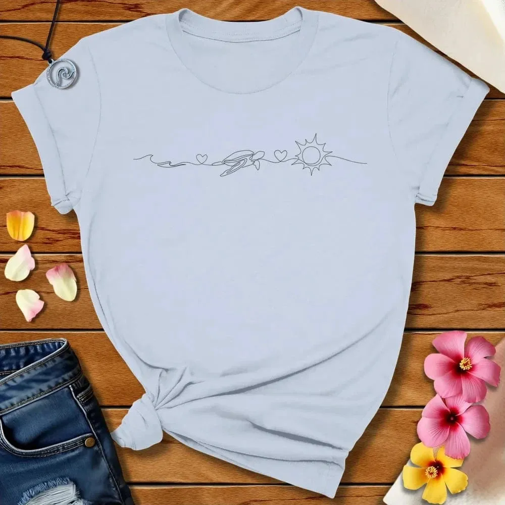 Wave Turtle Sun Line Tee
