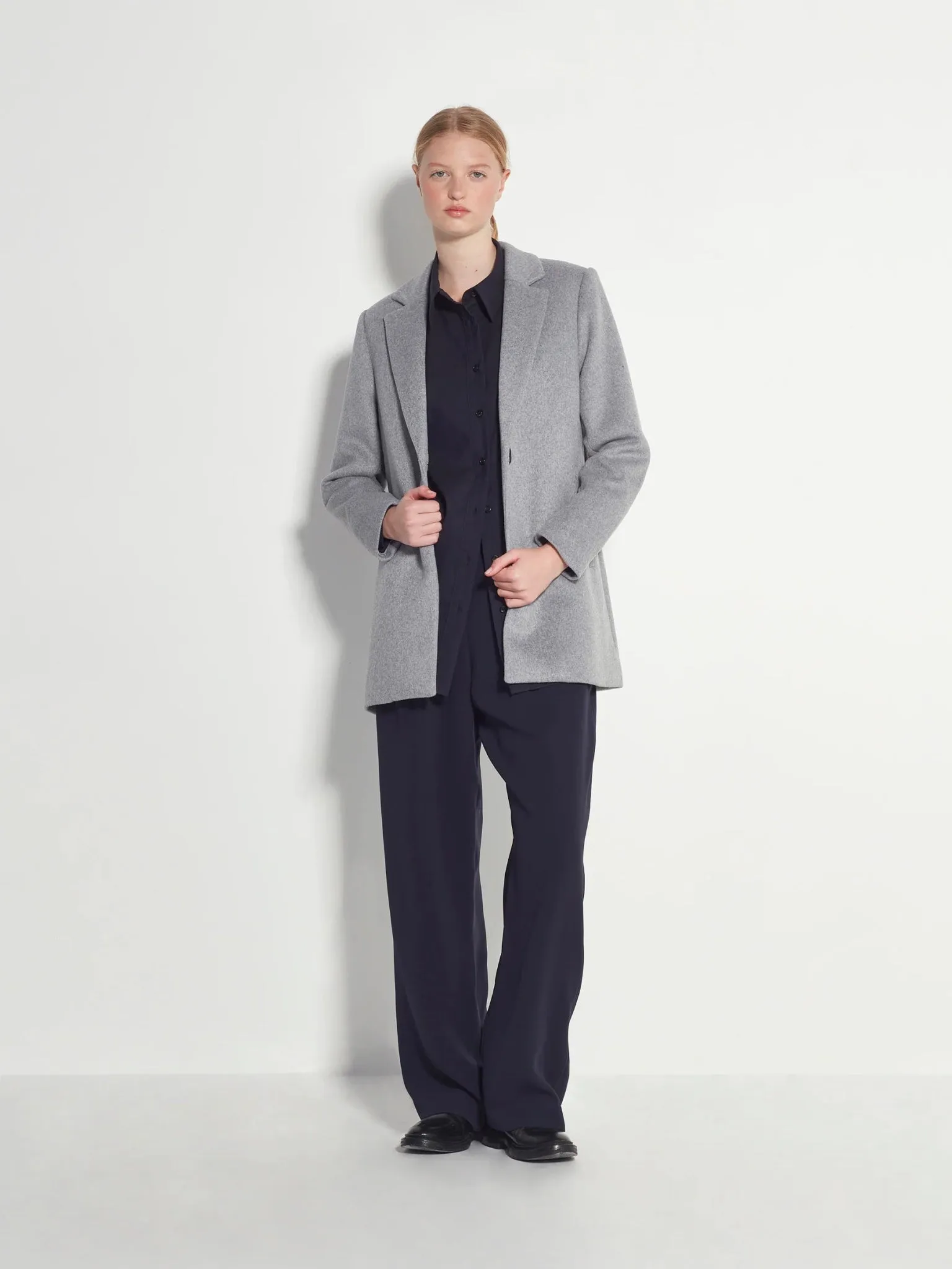 Wednesday Coat (Soft Wool) | Grey Marle