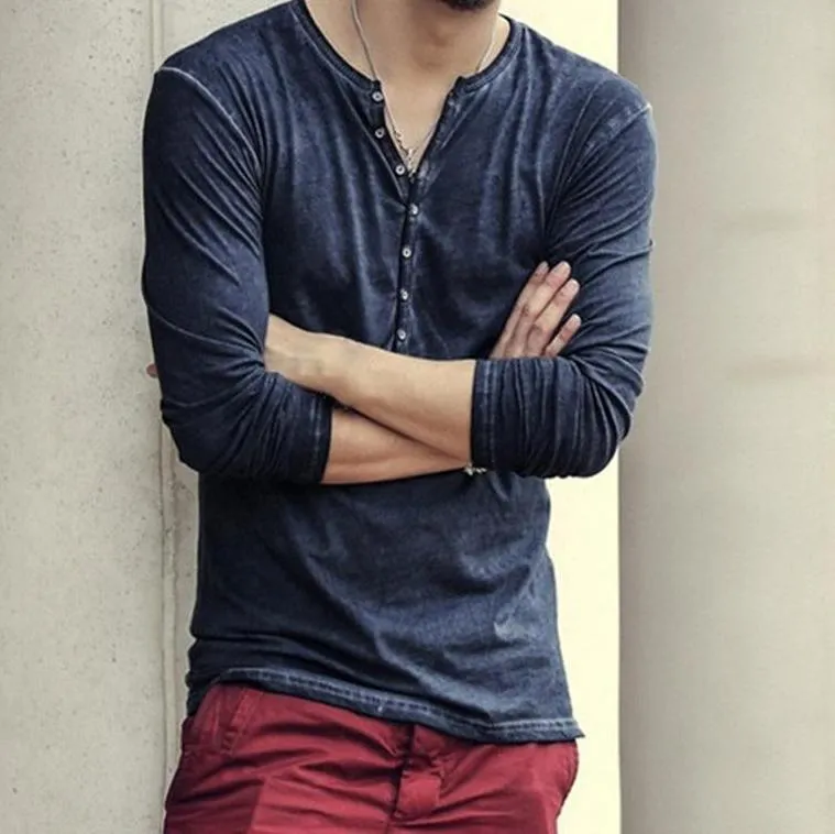 West Louis™ Vintage V-neck Open Casual T-Shirt