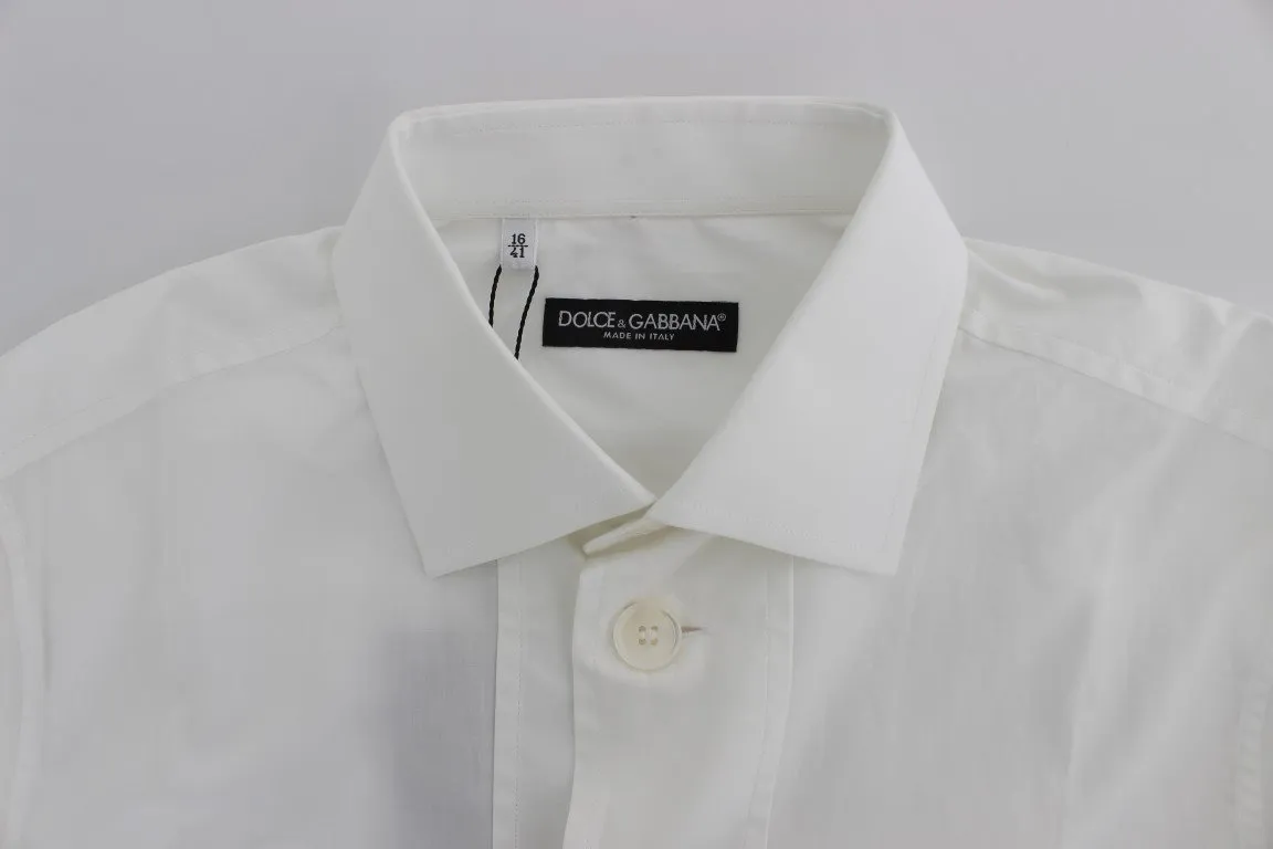 White Cotton Slim Fit Formal Shirt