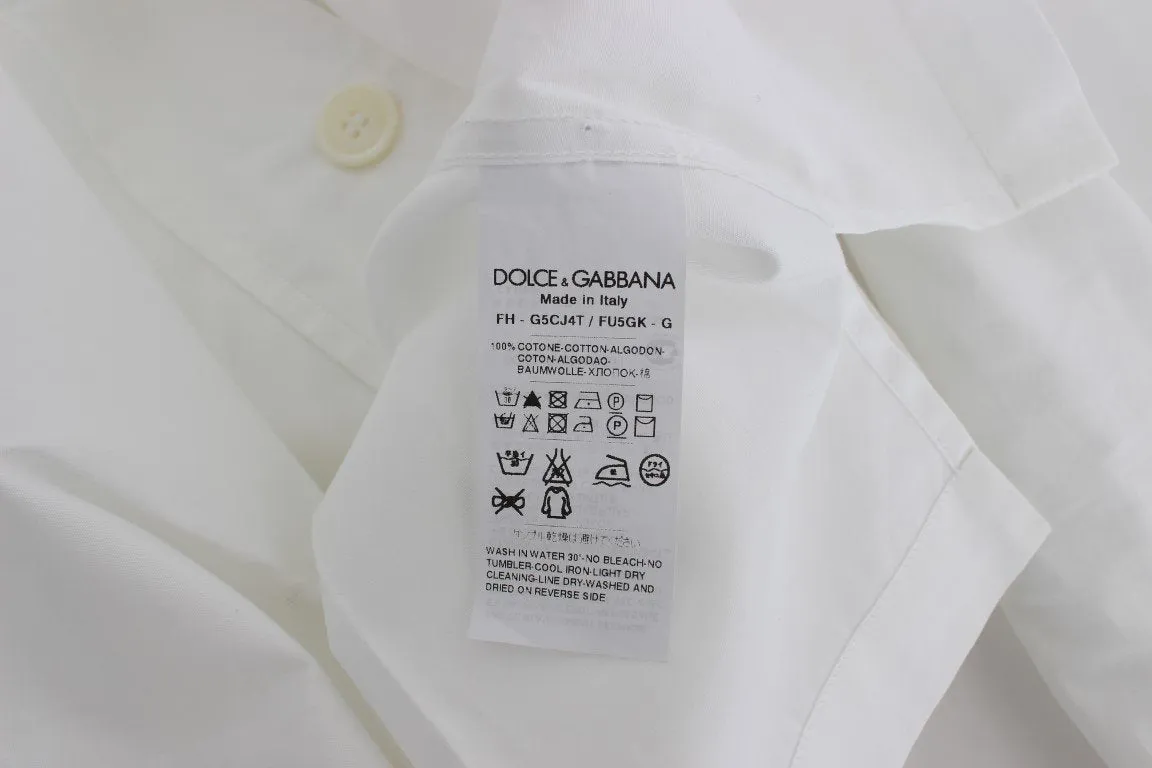 White Cotton Slim Fit Formal Shirt