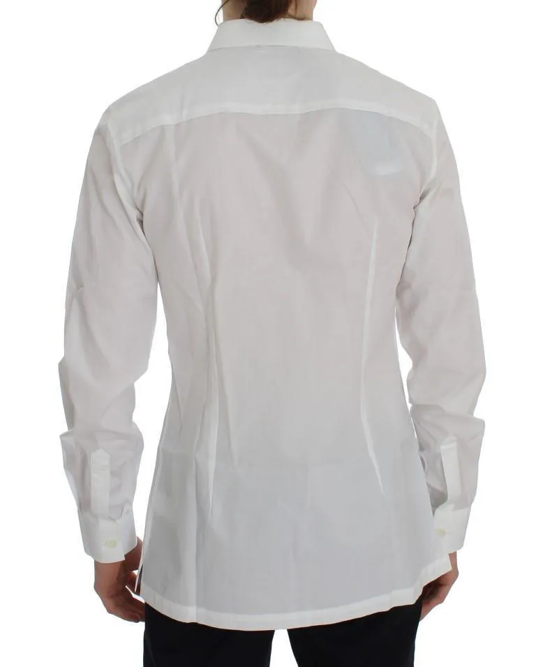 White Cotton Slim Fit Formal Shirt