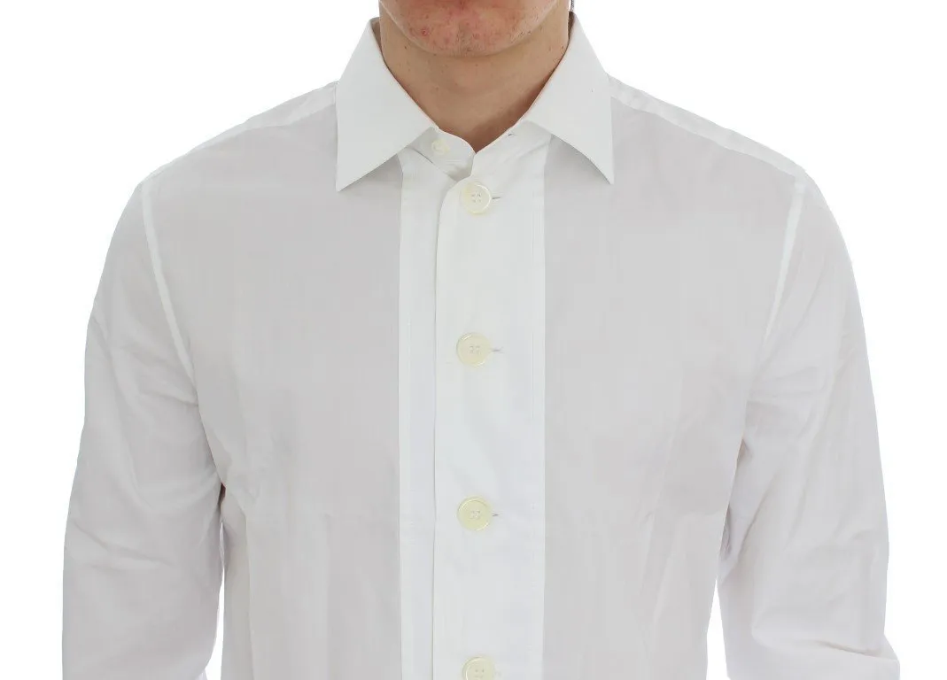 White Cotton Slim Fit Formal Shirt