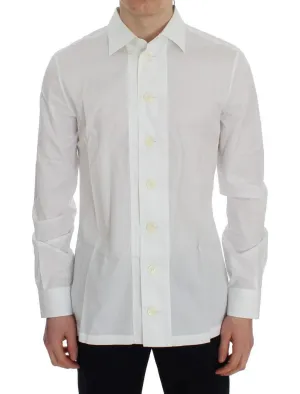 White Cotton Slim Fit Formal Shirt