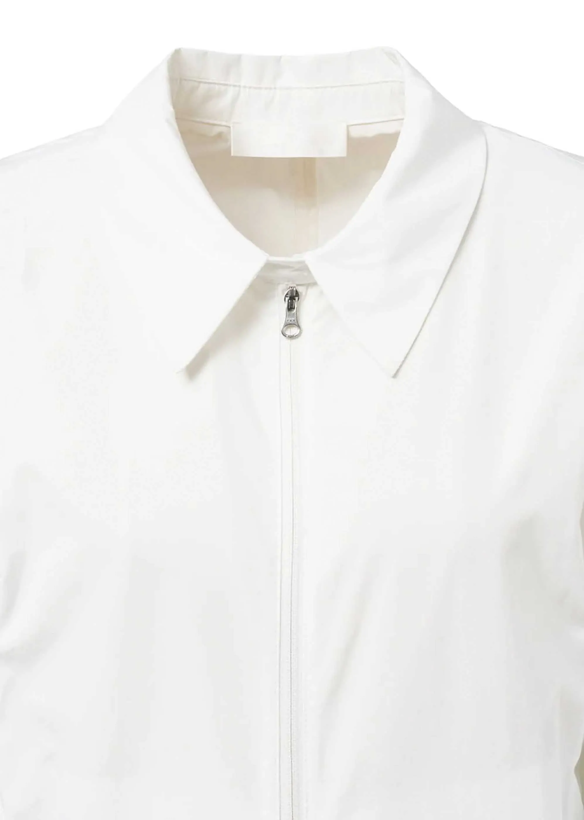 White Cropped Zip-Up Jumper