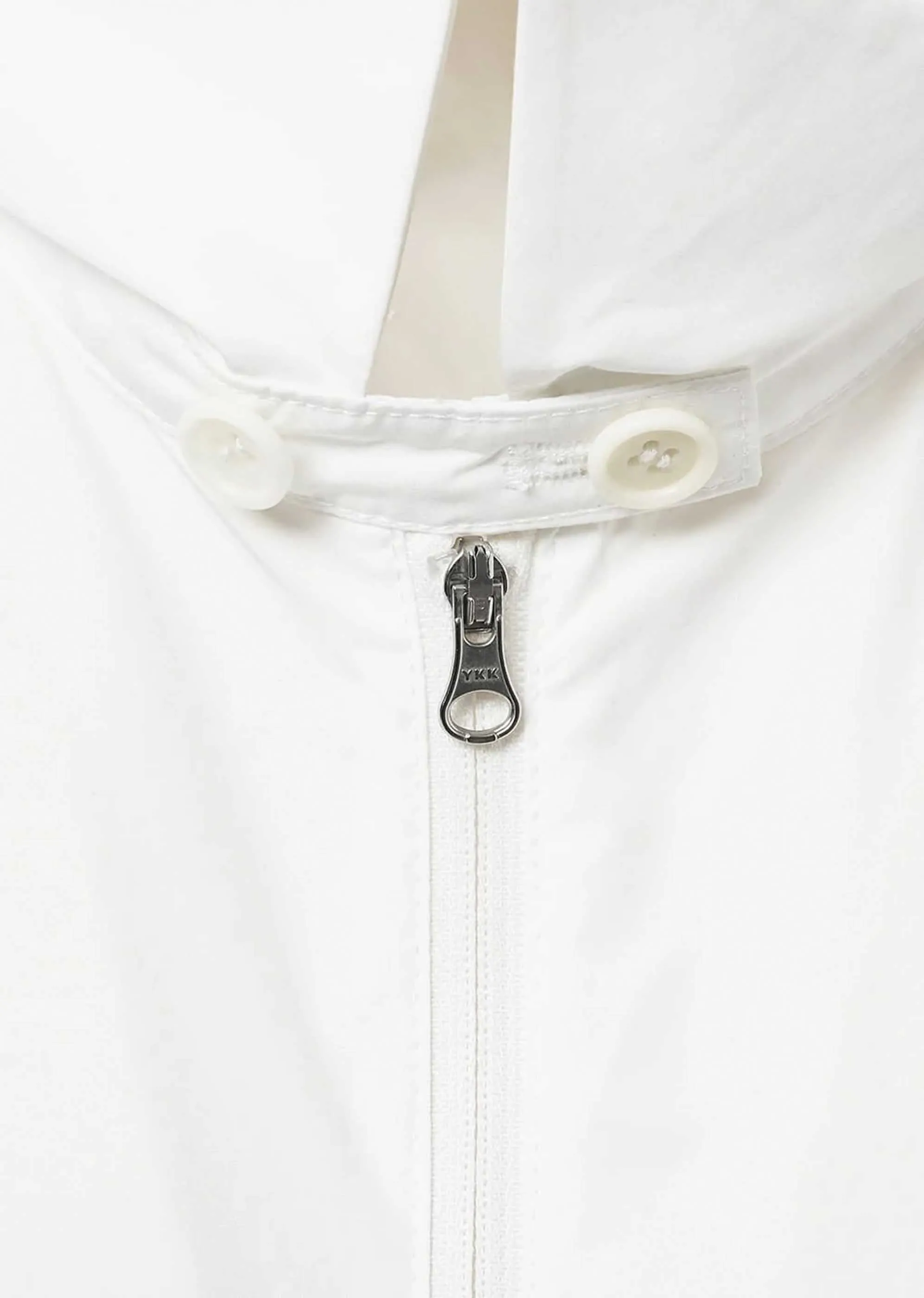 White Cropped Zip-Up Jumper
