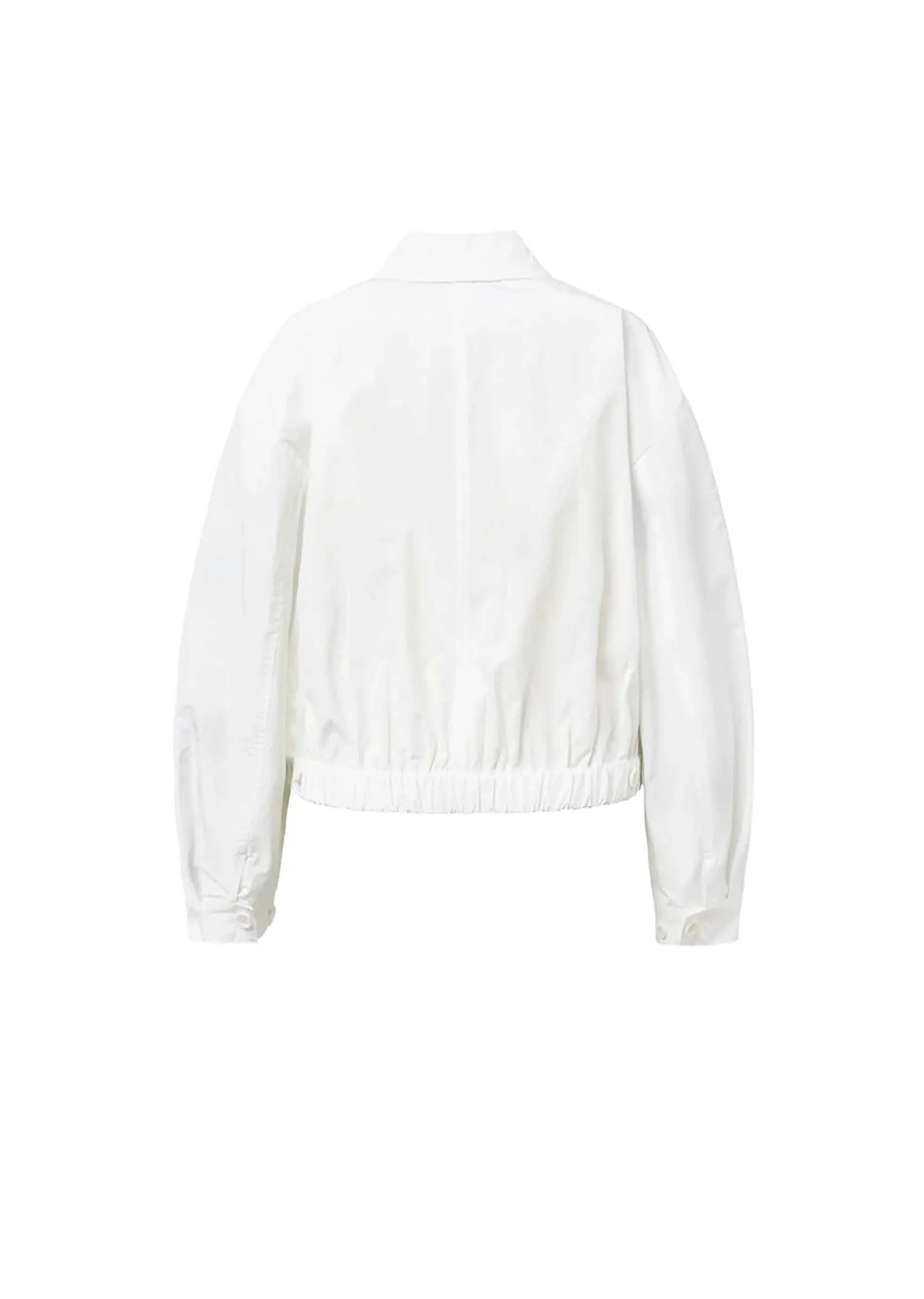 White Cropped Zip-Up Jumper