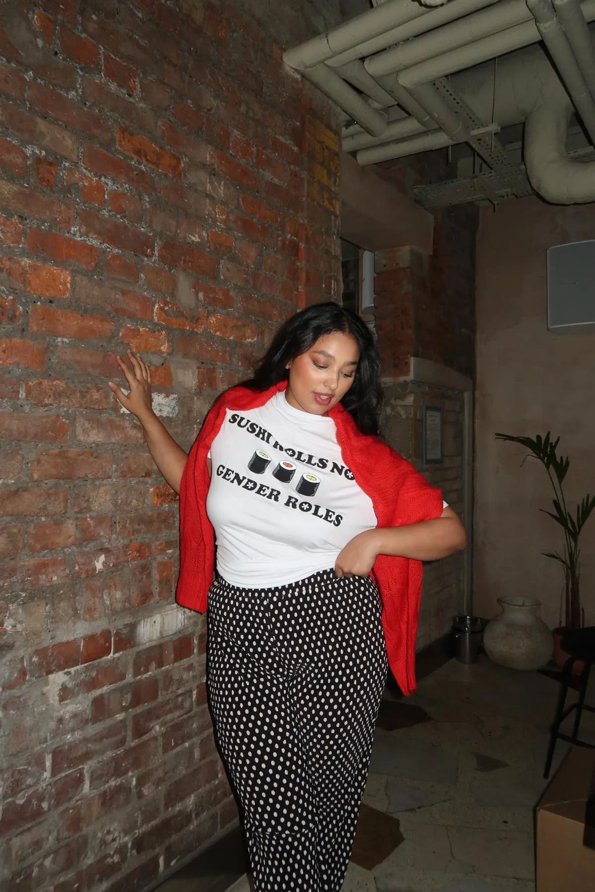 White Gender roll T shirt