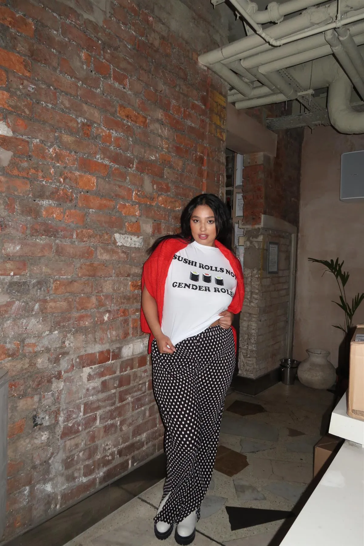 White Gender roll T shirt