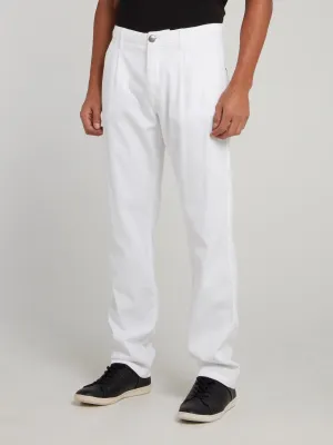 White Straight Cut Pants