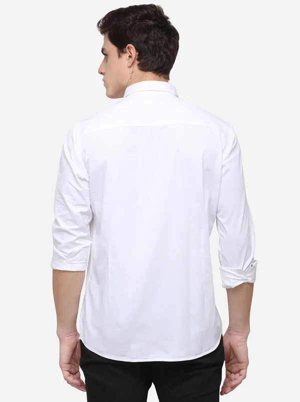 White Tailored Fit Solid Casual Shirt | JadeBlue