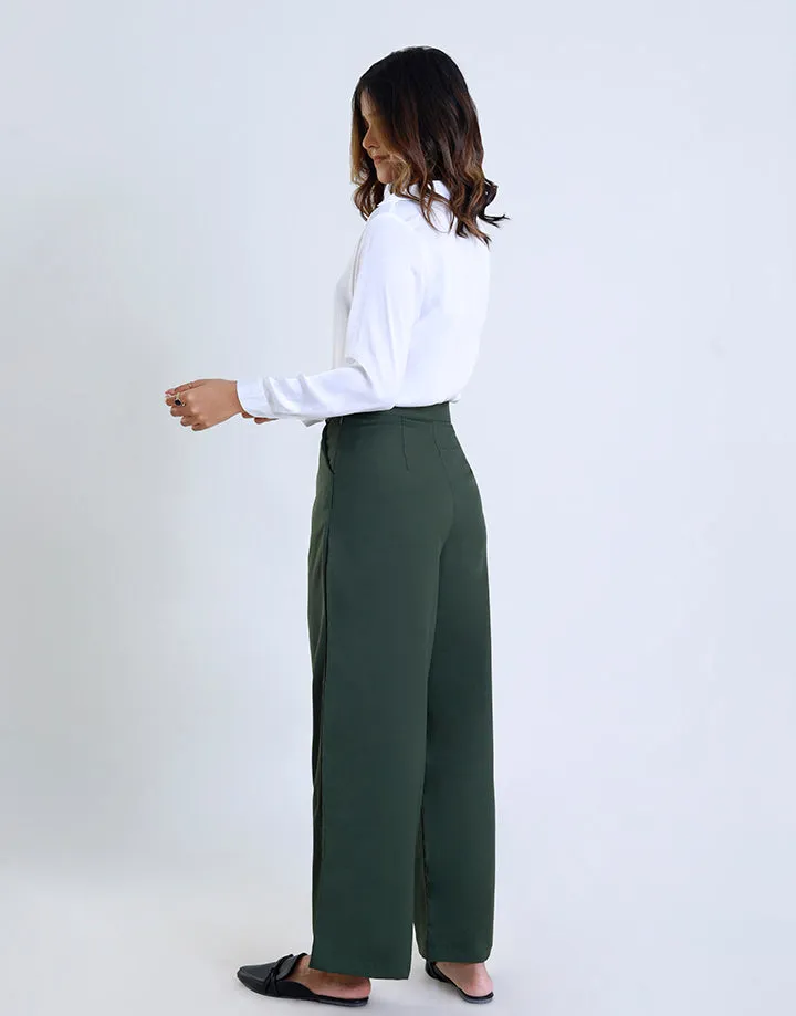 Wide Leg Office Pant with Side Pockets