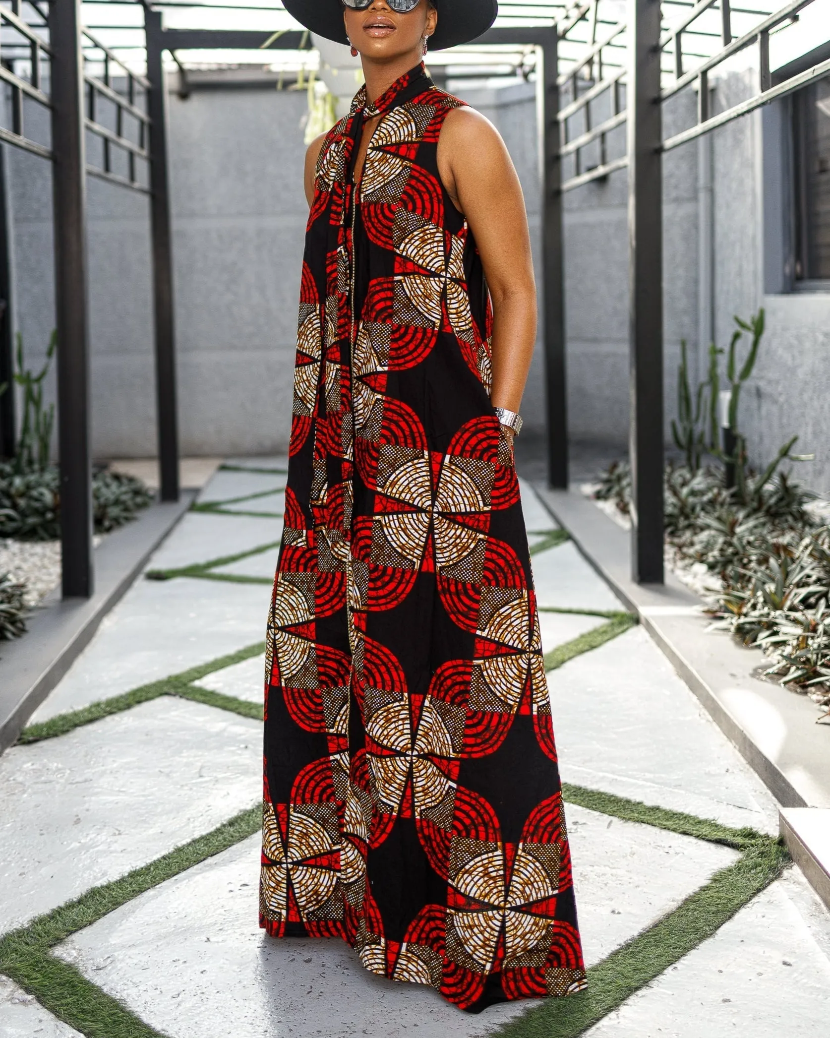 Women's Casual Print Sleeveless Maxi Dress
