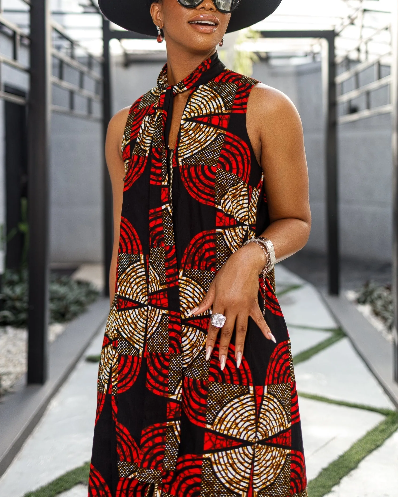 Women's Casual Print Sleeveless Maxi Dress