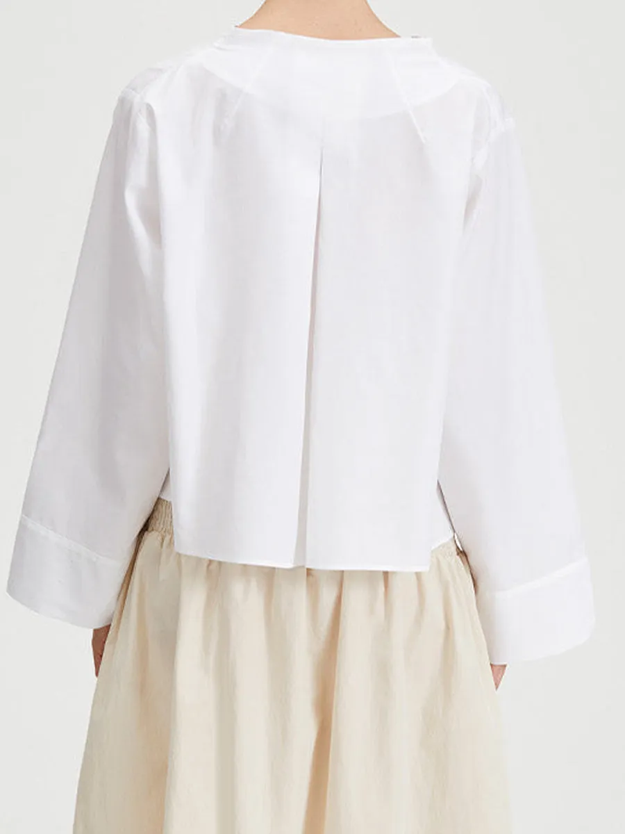 Women's Casual V Neck Cotton Shirt