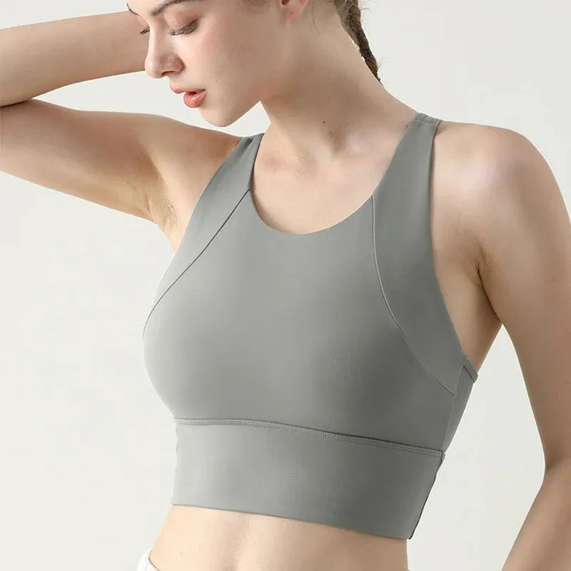 Women's High-Impact Yoga Bra with Push-up Pad - Breathable Fitness Gym Sports Vest