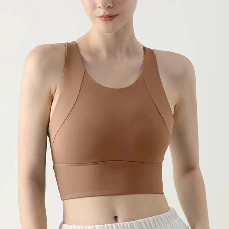 Women's High-Impact Yoga Bra with Push-up Pad - Breathable Fitness Gym Sports Vest