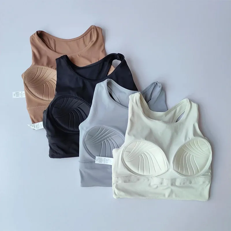 Women's High-Impact Yoga Bra with Push-up Pad - Breathable Fitness Gym Sports Vest