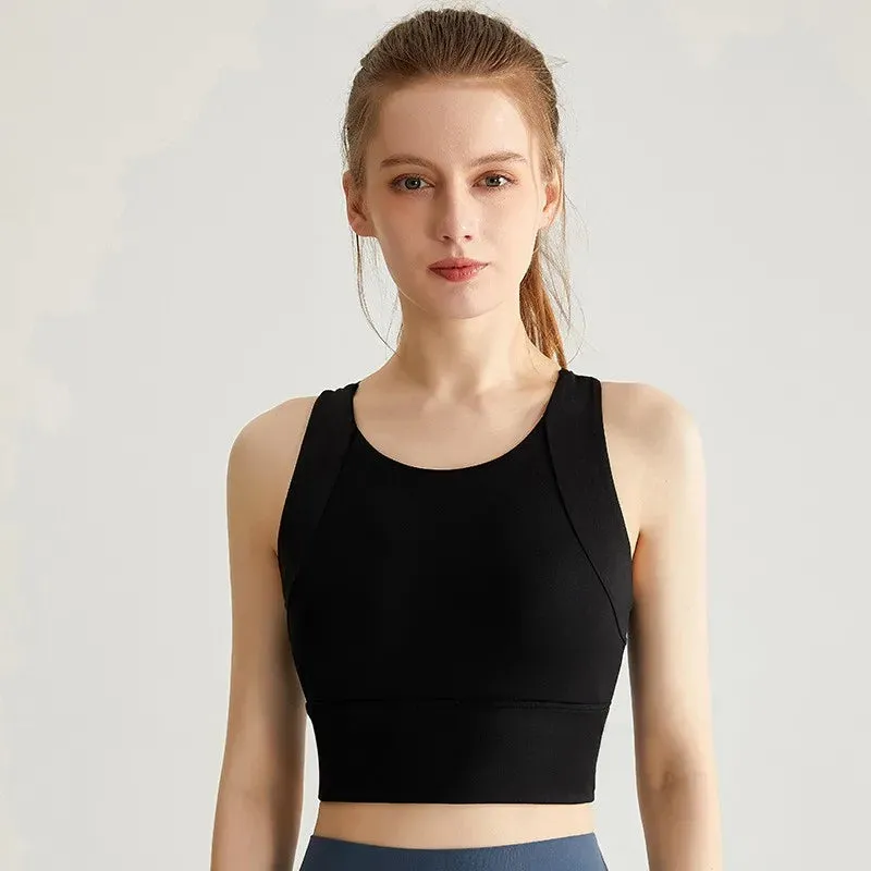 Women's High-Impact Yoga Bra with Push-up Pad - Breathable Fitness Gym Sports Vest