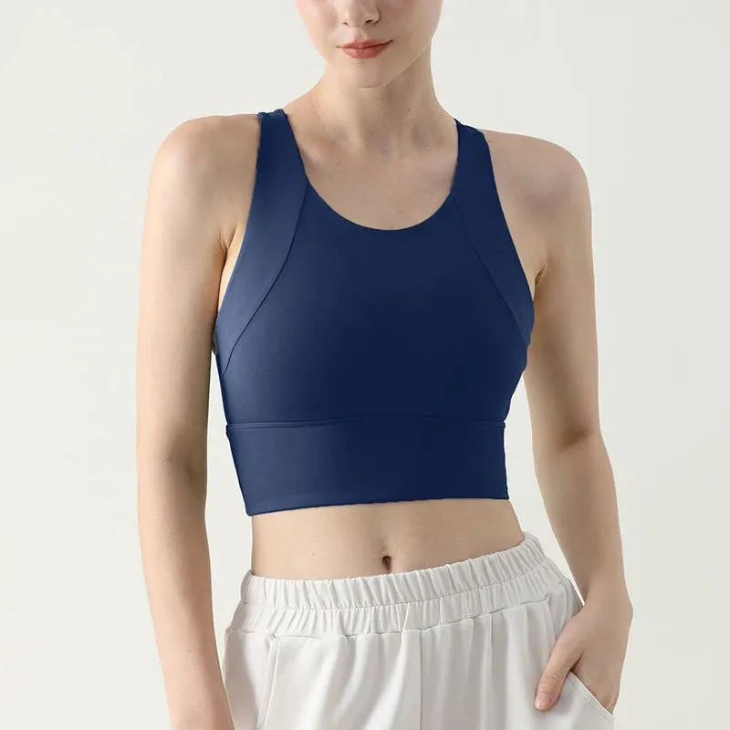 Women's High-Impact Yoga Bra with Push-up Pad - Breathable Fitness Gym Sports Vest