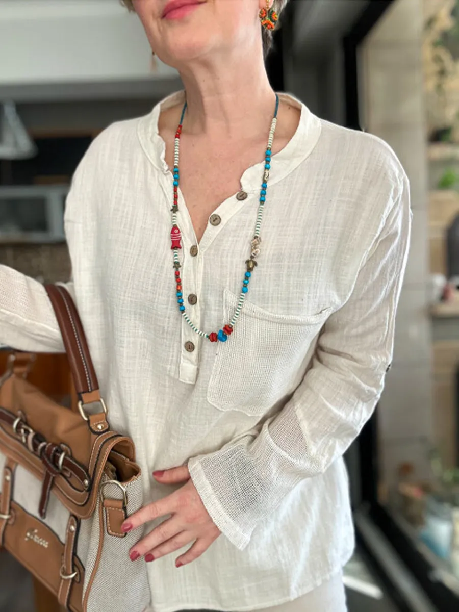 Women's Splicing Casual Cotton Shirt