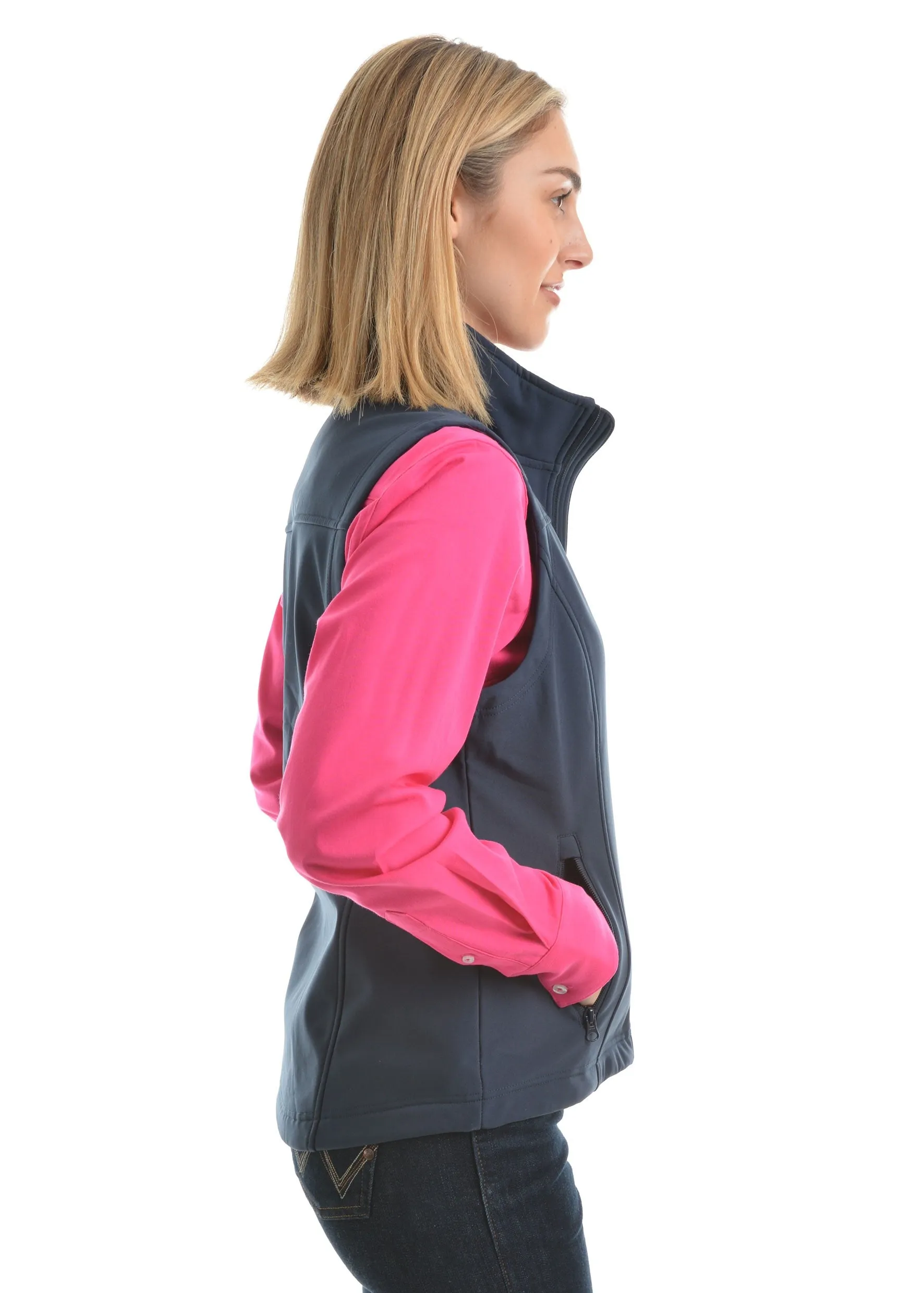 Wrangler Women's Logo Softshell Vest - Ink