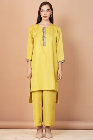 Yellow Embroidered Kurta Set