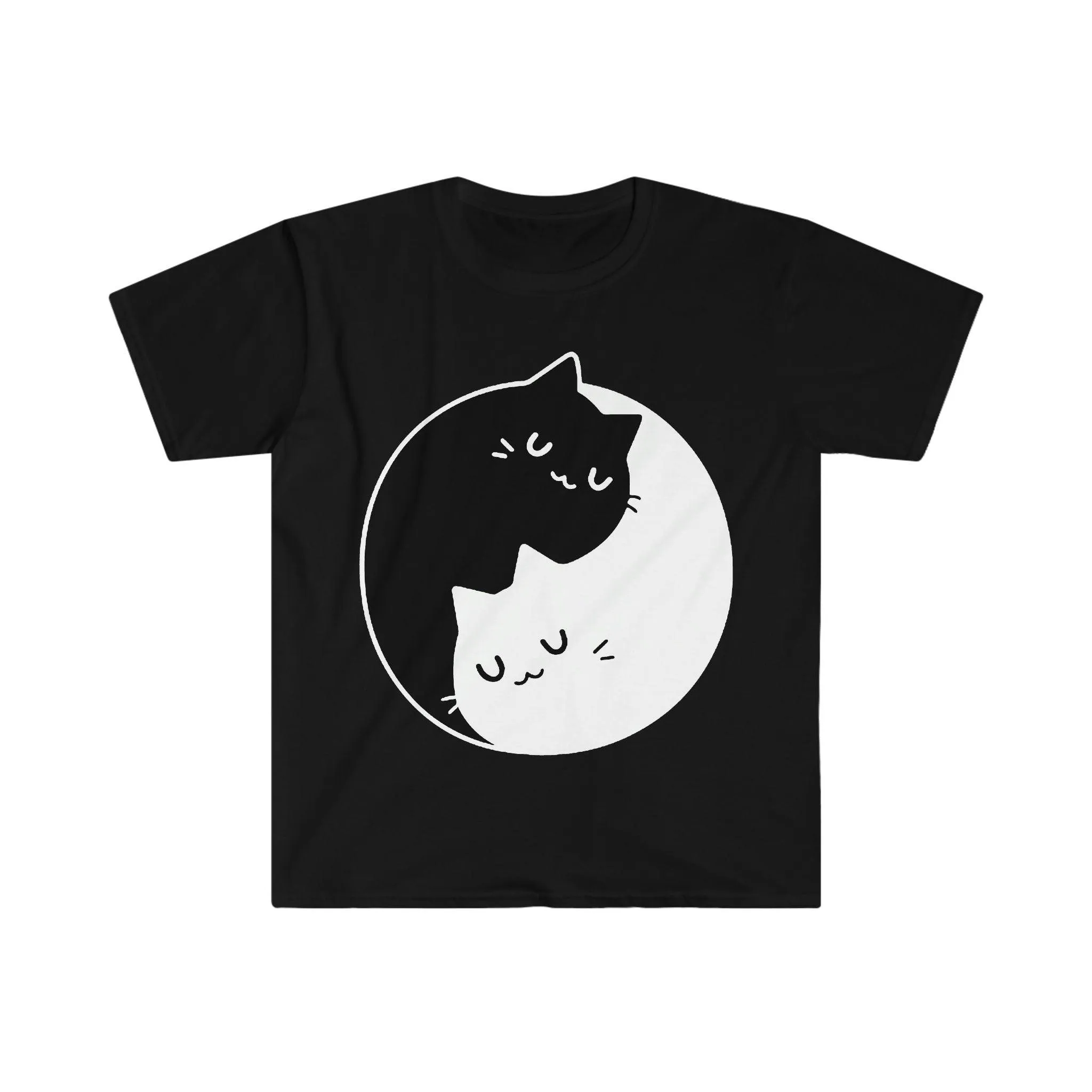 Yin Yang Cats T-Shirts , Yin Yang Duality || Yin Yang Cats || Perfect Gift - S M L Xl - Ladies, Men Unisex || Bff Couple Gift Ideas,Cat Mom